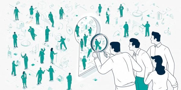 Illustration showing the danger of relying on unproven customer assumptions by looking through a narrow keyhole at a changing market.